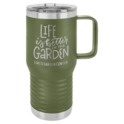 Polar Camel 20 oz. Olive Green Vacuum Insulated Travel Mug with Slider Lid