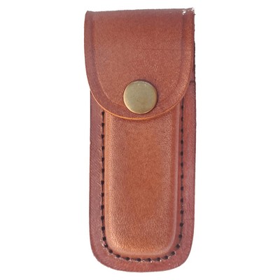 Bison River Leather Sheath with Snap Closure for Foldinig Knife up to 4" Long Closed
