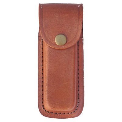 Bison River Leather Sheath with Snap Closure for Folding Knife up to 5" Long Closed