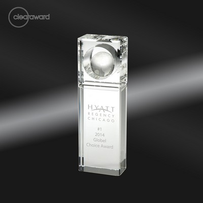 Clearaward Optical Crystal World Globe 7"