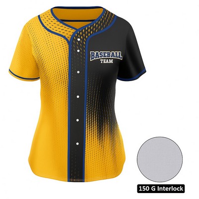 Women's Sublimation Full-Button Baseball (Interlock) Jersey