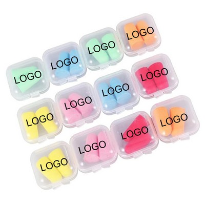 Custom Portable PU Foam Earplugs w/Square Case 1"x1/2" MOQ200PCS