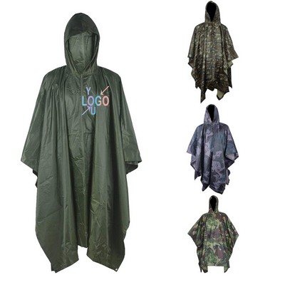 Hooded Rain Poncho Coat