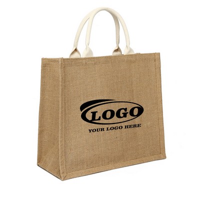 Eco-Friendly Jute Grocery & Shopping Tote w/ Handles