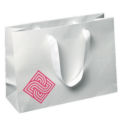12.5x9x4.5 Custom Printed Matte Euro Bag w/Grosgrain Handles 100/ctn