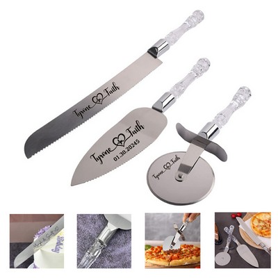 Cake Knife Cake Spatula Pizza Cutter Set