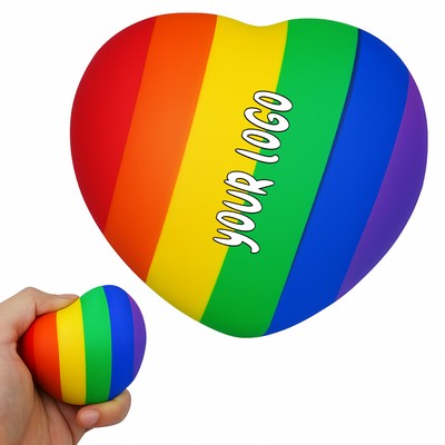 Heart Shaped Rainbow Stress Reliever Ball