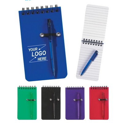 Pocket Size Spiral Notepad with Pen