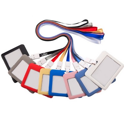Horizontal ID Badge Holder Double-Sided Transparent Name Badge Holders