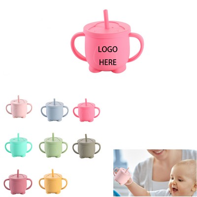Silicone Toddler Dual-Handle Straw Cup