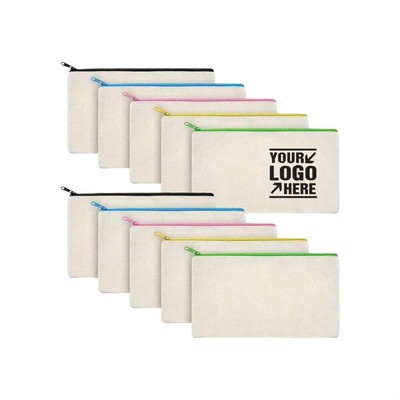 Chroma Zip Cotton Pouch - 5-1/2" x 11