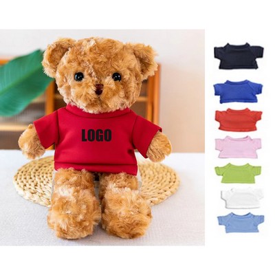 Plush Teddy Bear W/Choice of T-Shirt Color