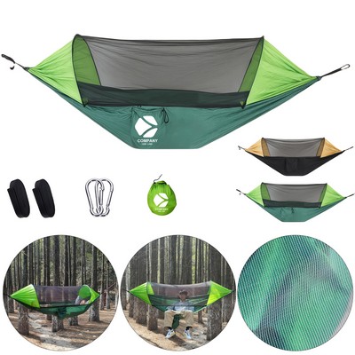Automatic Quick-Opening Anti-Rollover Hammock with Mosquito Net