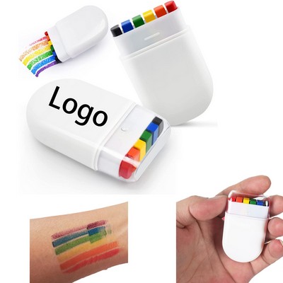 6-Color Rainbow Crayon Face Paint