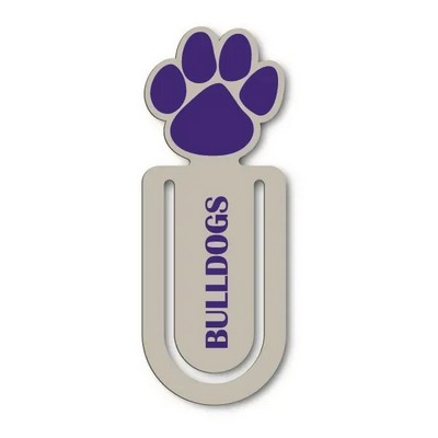 Silver Paw Print Stem Metal Bookmark