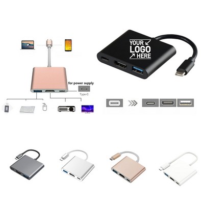 3 in 1 USB C to HDMI Multi-Port Adapter