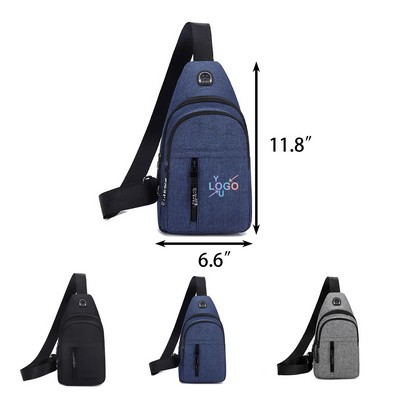 Trendy Sling Backpack with Headphone Opening