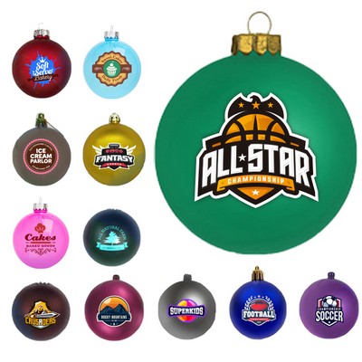 2.4" Custom Logo Plastic Christmas Ball Ornaments