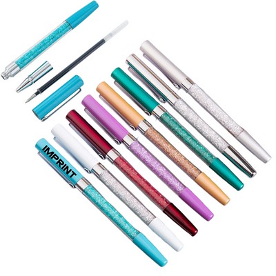Metal Ballpoint Pen With Crystal Tube