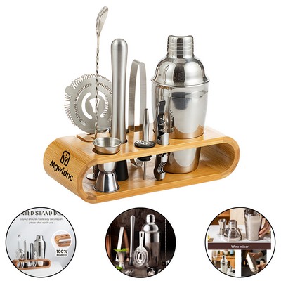10-Piece Stainless Steel Cocktail Shaker Set Bar Tools with Mixing Cup and Strainer
