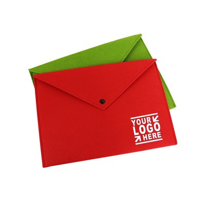 Felt Snap Button File Folder Document Bag