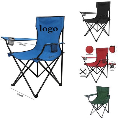 Luxury Folding Chair with Cup Holders & Tote (300 lbs)