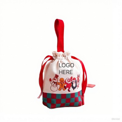 Christmas Canvas Drawstring Gift Bags