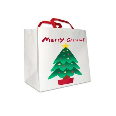 Matt/Gloss 210GSM White Cardboard Laminated Shopping Bag(5.9x4x5.9'')