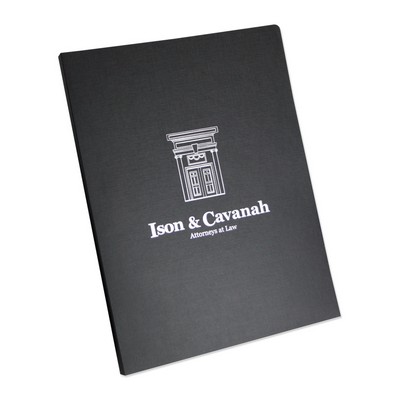 Foil Stamped Linen Folder with Two Pockets and 1/2" Backbone