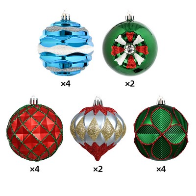 Christmas Ornament Ball 8cm Hand Painted Plastic Decorations