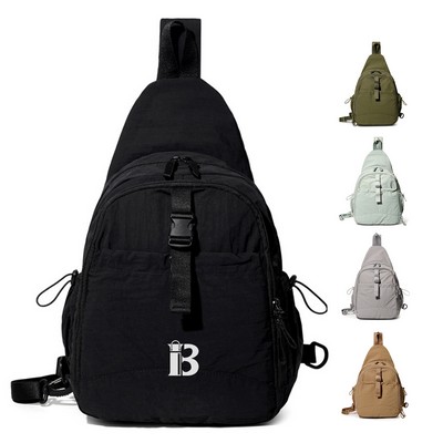 Large Capacity Nylon Crossbody Sling Bag w/ Pockets