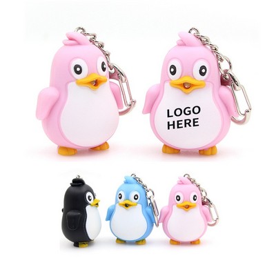 Mini Penguin LED Audio Keychain