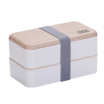 Two Tier Plastic Microwave Safe Lunch Box for Students and Professionals