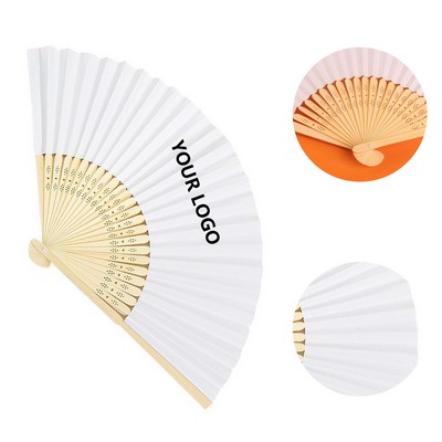 Handheld Bamboo Folding Fan 8.3 x 15"