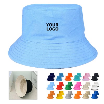 Cotton Bucket Hat Wide Brim Packable Sun Shade