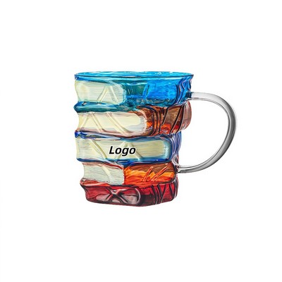 Hand Painted Borosilicate Glass Novelty Book Design Coffee Mug