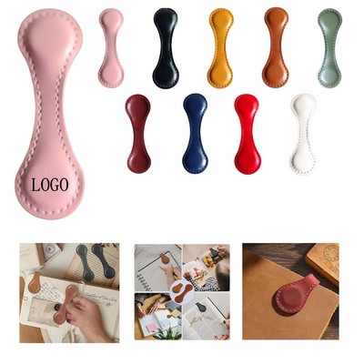 Leather Magnetic Buckle Bookmark