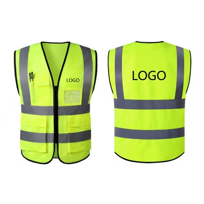 Visibility Reflective Safety Vest w/Pockets