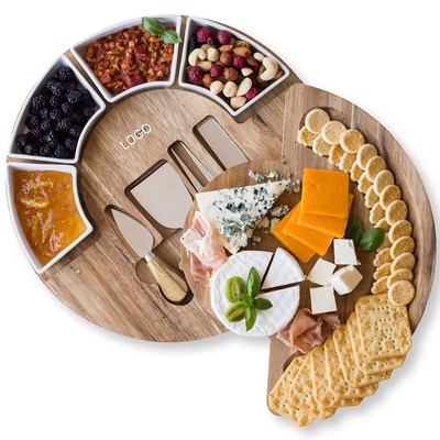 Bamboo Cheese Cutting Board Set Multi Purpose Drawer Board