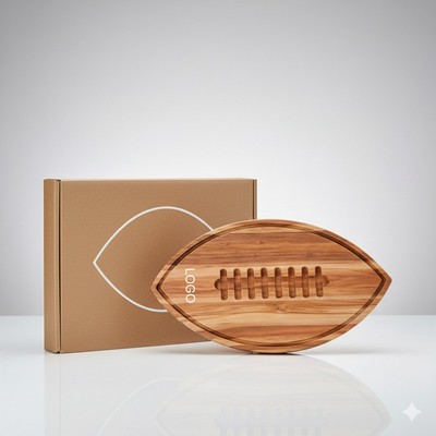 Wooden Soccer Shaped Serving Tray Cheese Snack Board Fruit Platter Cutting Board