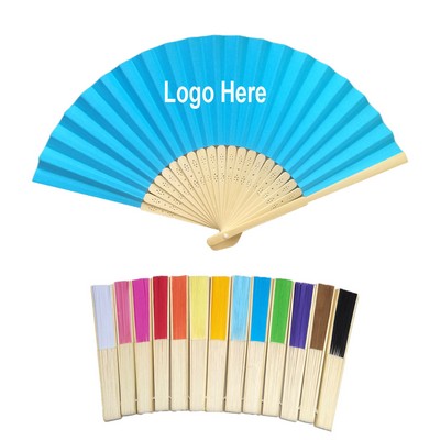 8.2" Folding Advertising Paper?Bamboo Fan