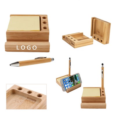 Multi-Functional Desktop Storage Pen Holder With Sticky Notes