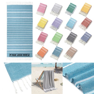 71" × 35" Turkish Cotton Viscose Beach Towel