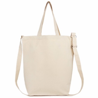 Blank Crossbody Travel 11 oz Canvas Tote Bag | Everyday Carryall Commute (16x16x6)