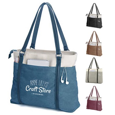 Canvas Laptop Tote Bag