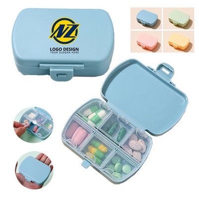6 Compartments Daily Pill Case Compact Medicine Vitamin Container