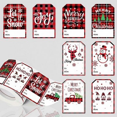 500pcs Christmas Thank You Stickers Roll for Holiday Gifts and Crafts