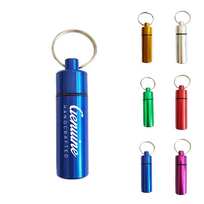 Alloy Pill Organizer Keychain