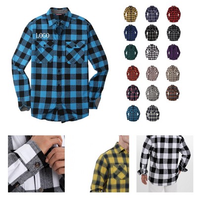 Men's Flannel Plaid Casual Shirt