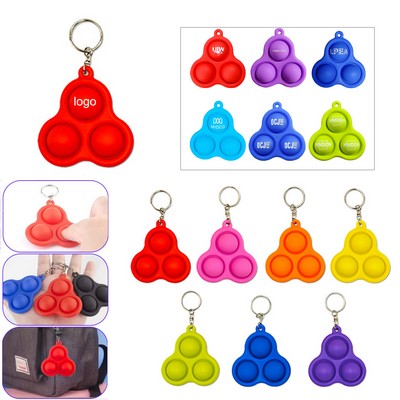 Triangular Shape Silicone Pressure Relief Keychain